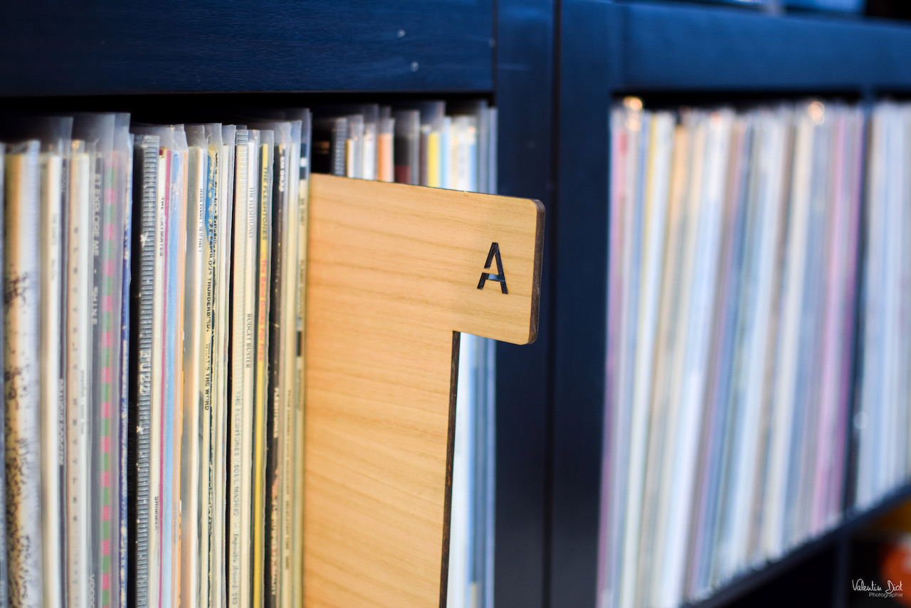 Lot de 6 intercalaires en bois pour disques vinyles de A à Z pour rangement  et présentation de disques vinyles