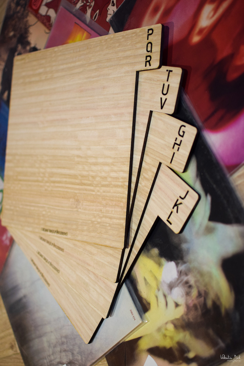 Intercalaire vinyle en bois fait main en France - Séparateur Genre  horizontal - Rangement vinyle